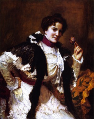 A woman with a flower